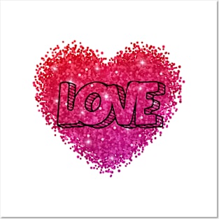 Love Red Pink Heart Posters and Art